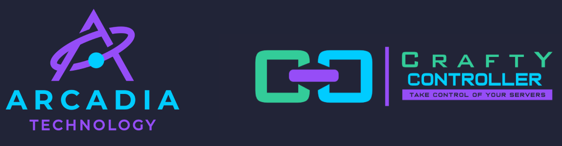 Crafty Controller and Arcadia Techonoly logos
